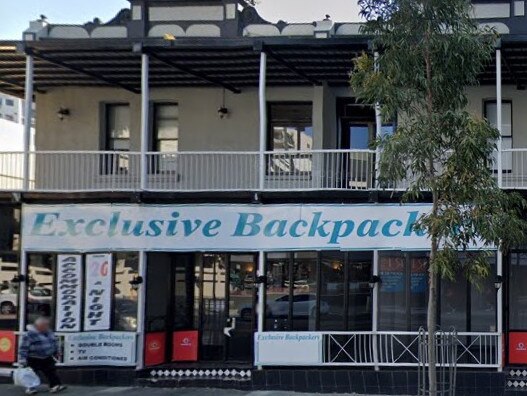 The fire happened at Exclusive Backpackers in Perth. Picture: Google Maps