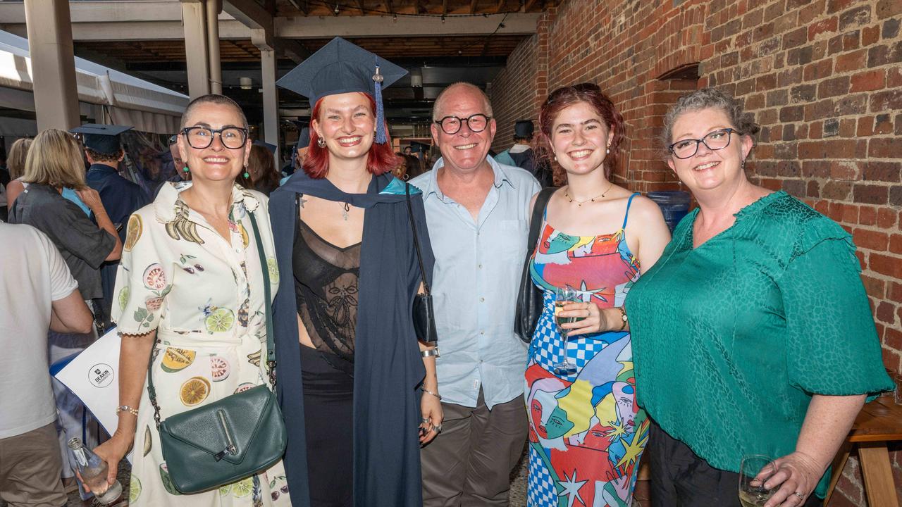 04-02-2025 Deakin Graduation Bachelor of Exercise and Sport Science, Brenda Blake, Bridie Blake-Burrows, Jason Burrows, Halle Blake-Burrows and Laura Burrows