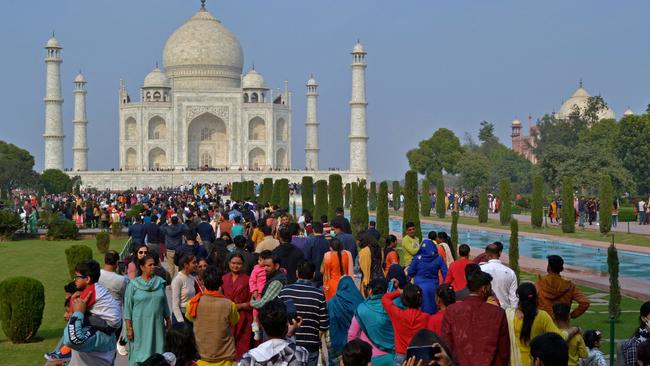 The beauties of India, including the Taj Mahal, are awaiting Aussie tourists. Picture: AFP