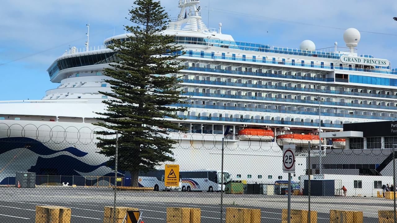 Port Adelaide: Grand Princess with Covid-19 and gastro outbreak docks ...