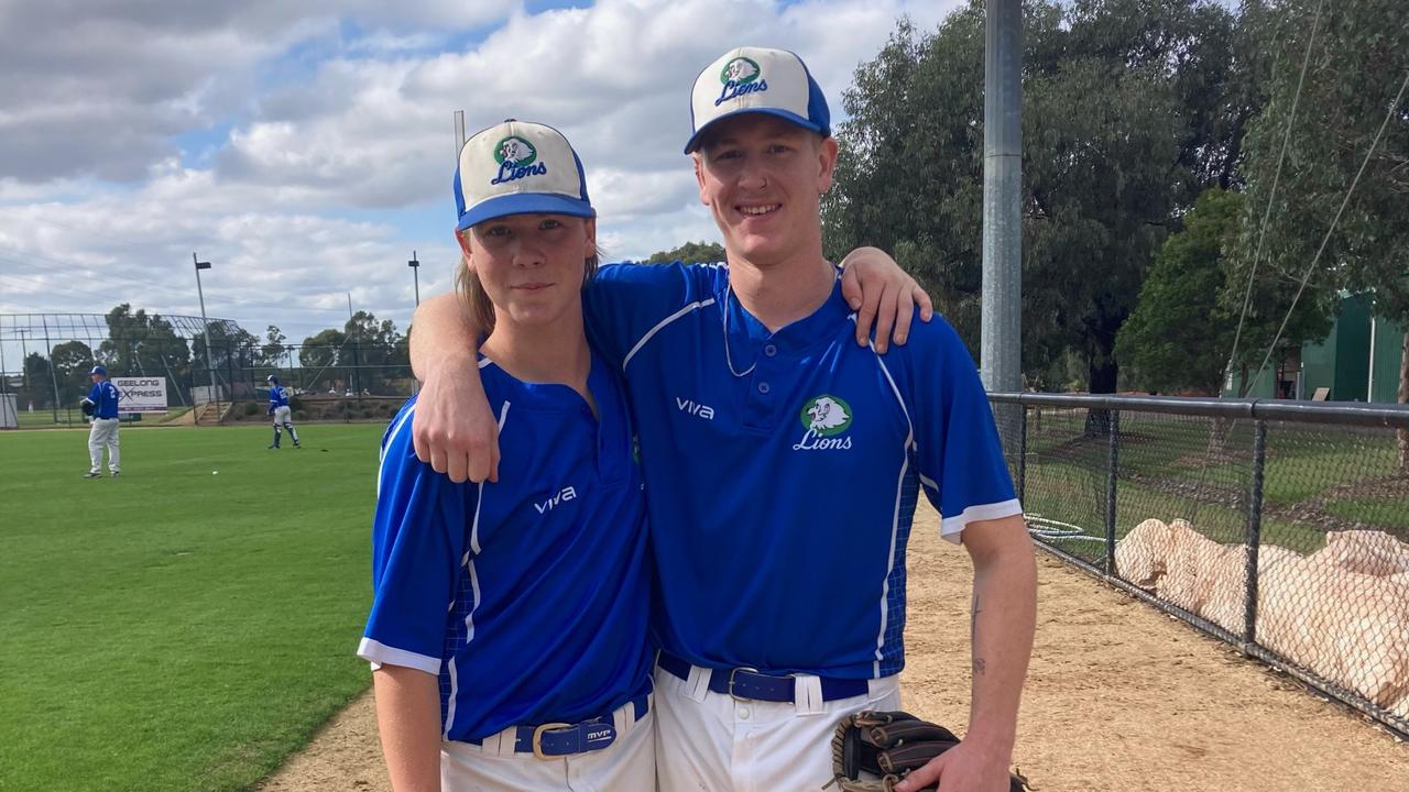 Hayden with his younger brother Riley. Picture: Guild Baseball Club.