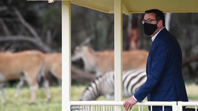 Daniel Andrews at the Werribee Open Range Zoo in 2020. Picture: James Ross