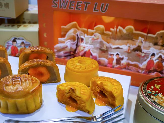 Sweet Lu’s lava custard and white lotus paste mooncake. Picture: Jenifer Jagielski