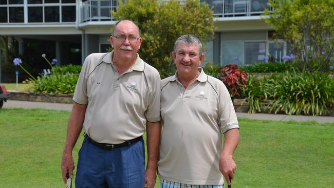 RARING TO GO: Gympie Vets President Ken Burford and Vets Captain Andrew Towning are keen for the club's first stroke event under coronavirus restrictions. Picture: Contributed