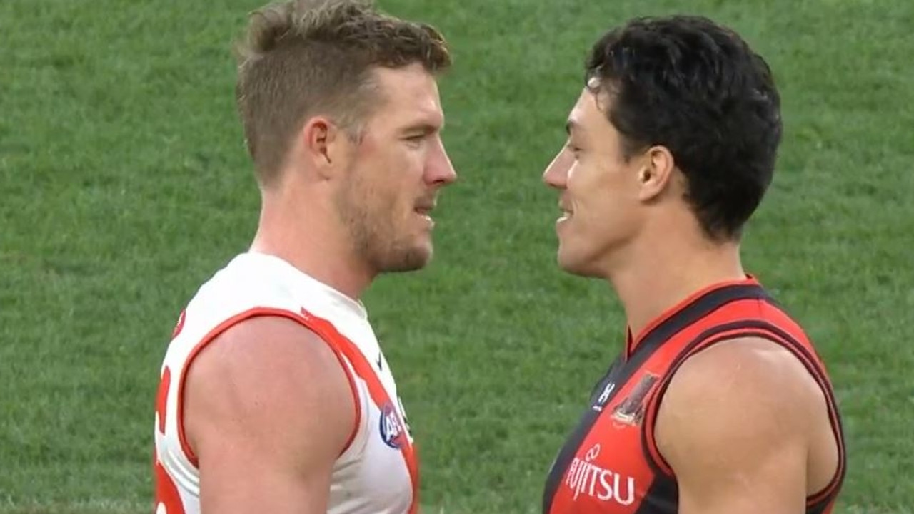 Luke Parker and Dylan Shiel bury the hatchet.