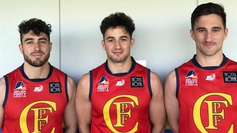 Flinders Park brothers Nic, James and Tom Schwarz. Picture: Flinders Park Football Club