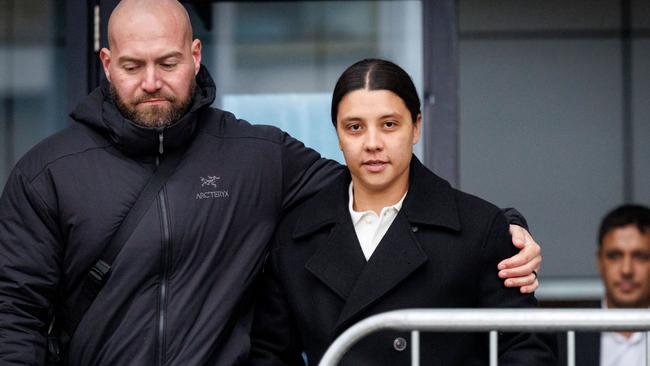 Sam Kerr leaves Kingston Crown court after being found not guilty of causing racially aggravated harassment. Picture: Tolga Akmen/EPA-EFE/Shutterstock