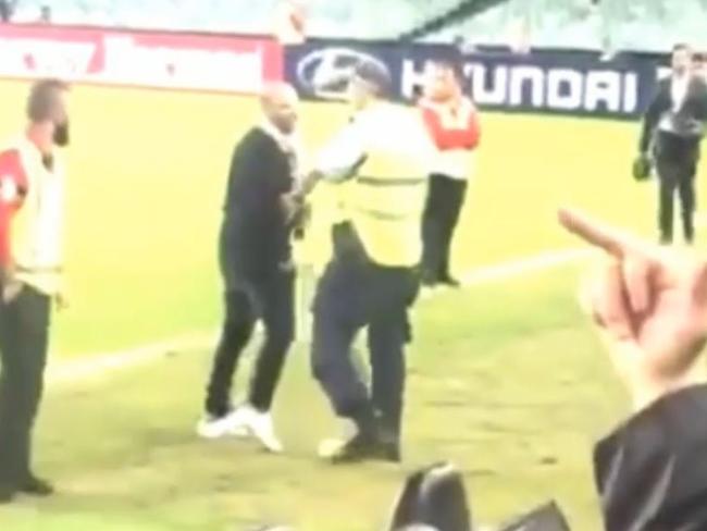 The MasterChef judge was escorted from Allianz Stadium following the incident.