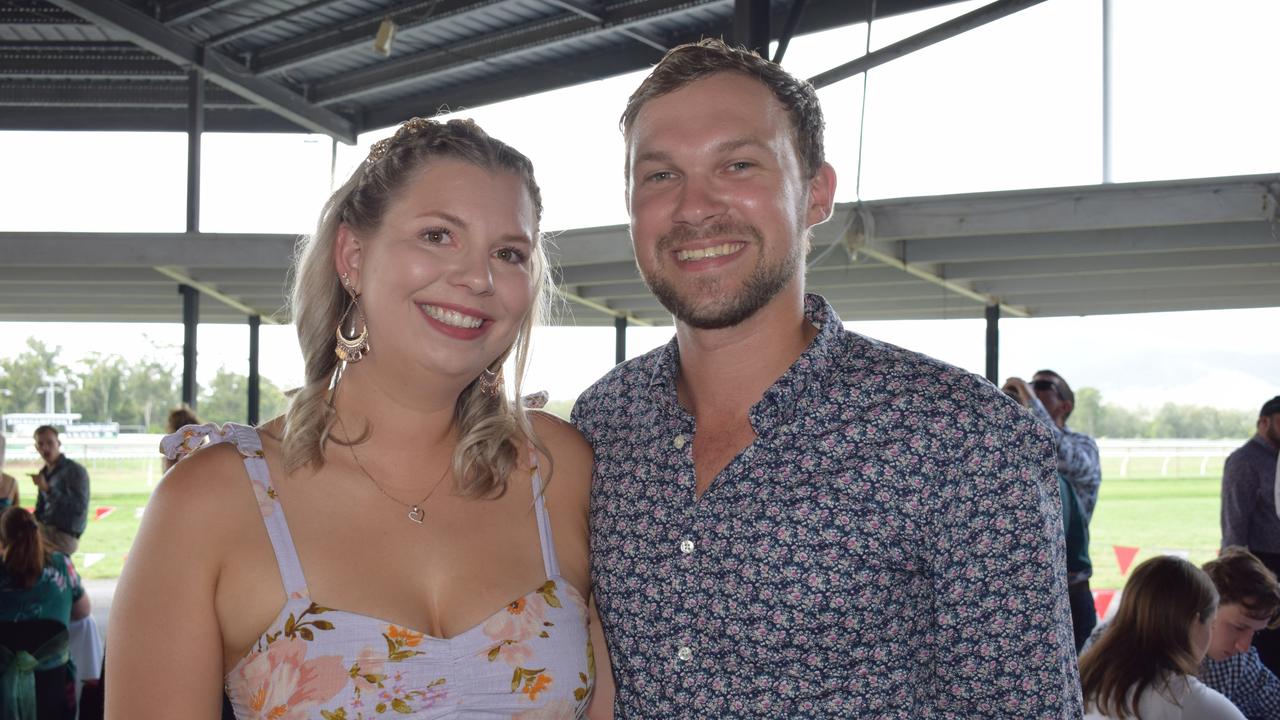 April Wehmeier and Cory Tomkins at the St Patrick’s Day races in Rockhampton on March 12, 2022. Picture: Aden Stokes