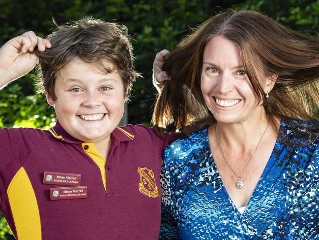 PHOTOS: Dramatic change for mum and son post head shave