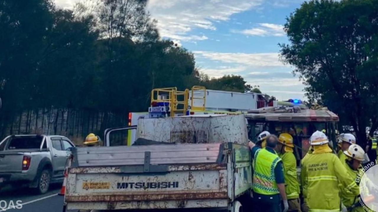 Person in critical condition after trucks collide on Gympie Arterial Rd ...