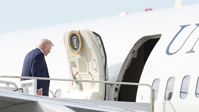 Mr Trump boarding the current Air Force One. Picture: Manuel Balce Cenata