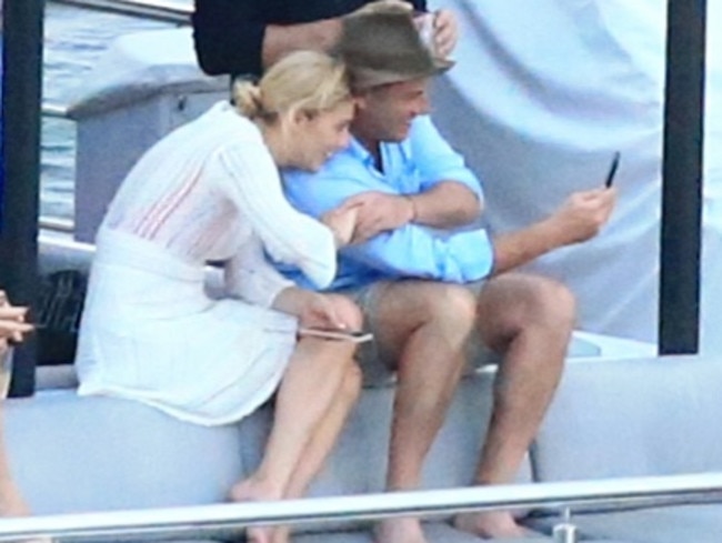 Their relationship was revealed when they were spotted on a yacht getting “very cosy”. Picture: Adam Taylor