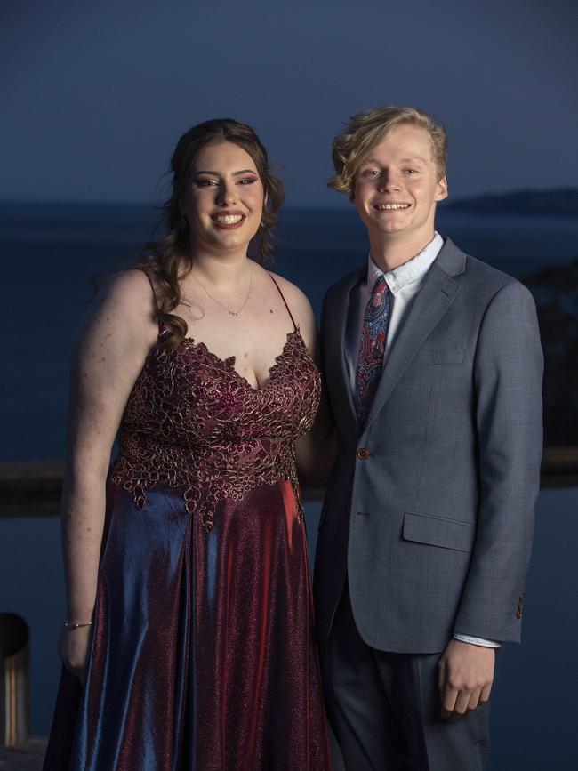 Rosny College Leavers Dinner at Glen Albyn Estate, Makayla Davis and Owen Fitzgerald. Picture: Chris Kidd