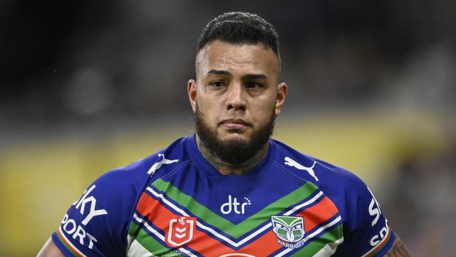 TOWNSVILLE, AUSTRALIA - AUGUST 19:  Addin Fonua-Blake of the Warriors looks on during the round 23 NRL match between the North Queensland Cowboys and the New Zealand Warriors at Qld Country Bank Stadium, on August 19, 2022, in Townsville, Australia. (Photo by Ian Hitchcock/Getty Images)