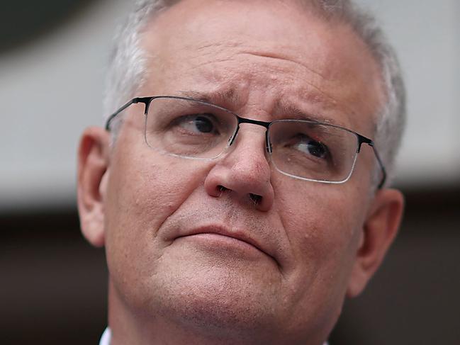 CANBERRA, AUSTRALIANewsWire Photos MARCH 01, 2022: Prime Minister Scott Morrison and Defence Minister Peter Dutton met with the national security committee of cabinet on Ukraine and the Australian floods, and then spoke to media at a press conference at Parliament House in Canberra.Picture: NCA NewsWire / Gary Ramage