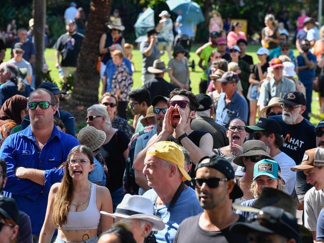 Almost a thousand protesters turned out at Parliament House for Darwin's third rally against crime. Pic: Pema Tamang Pakhrin