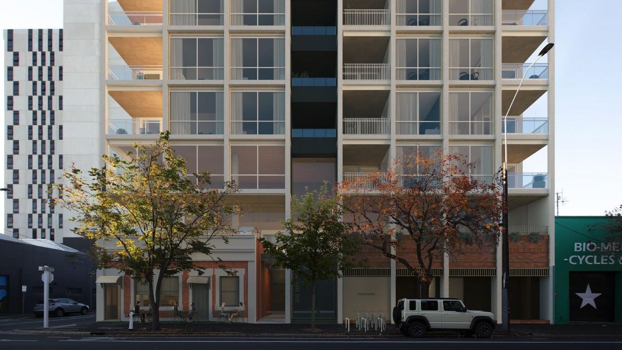 Artist impression of a proposed 15-storey apartment building for 262-268 Waymouth St in Adelaide's CBD, which would create 50 homes. Picture: SMFA