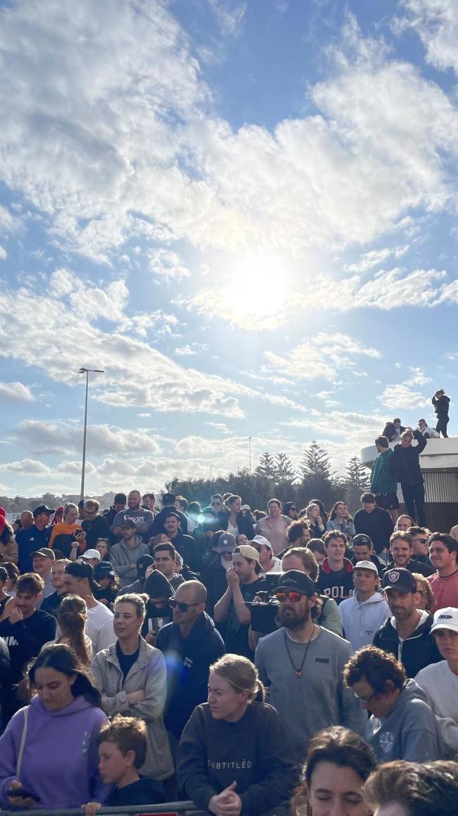 The crowd at Bondi Beach.