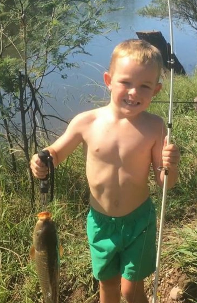 Dusty had a love of fishing from a young age. Picture: Supplied.