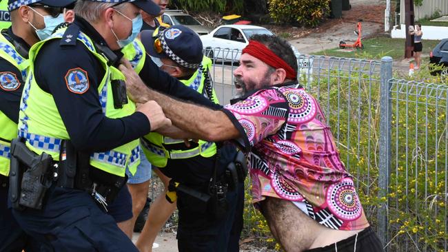 David Alan Cole at a vaccine protest. Picture: Julianne Osborne