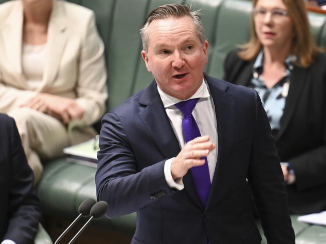 CANBERRA, Australia, NewsWire Photos. May 14, 2024: Minister for Climate Change and Energy, Chris Bowen during Question Time at Parliament House in Canberra. Picture: NCA NewsWire / Martin Ollman