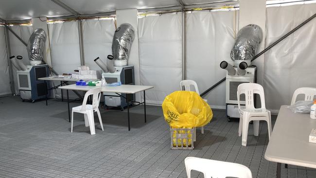 The COVID testing site at Nhill Trailer Exchange