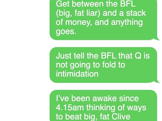 Texts sent to Premier Mark McGowan from Attorney-General John Quigley. Picture: Digital mock-up