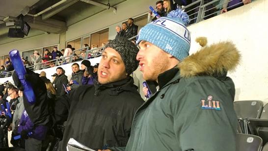 NFL director of entertainment and content Tim Tubito (left) has been blown away by Fox Sports’ TV coverage and innovations.