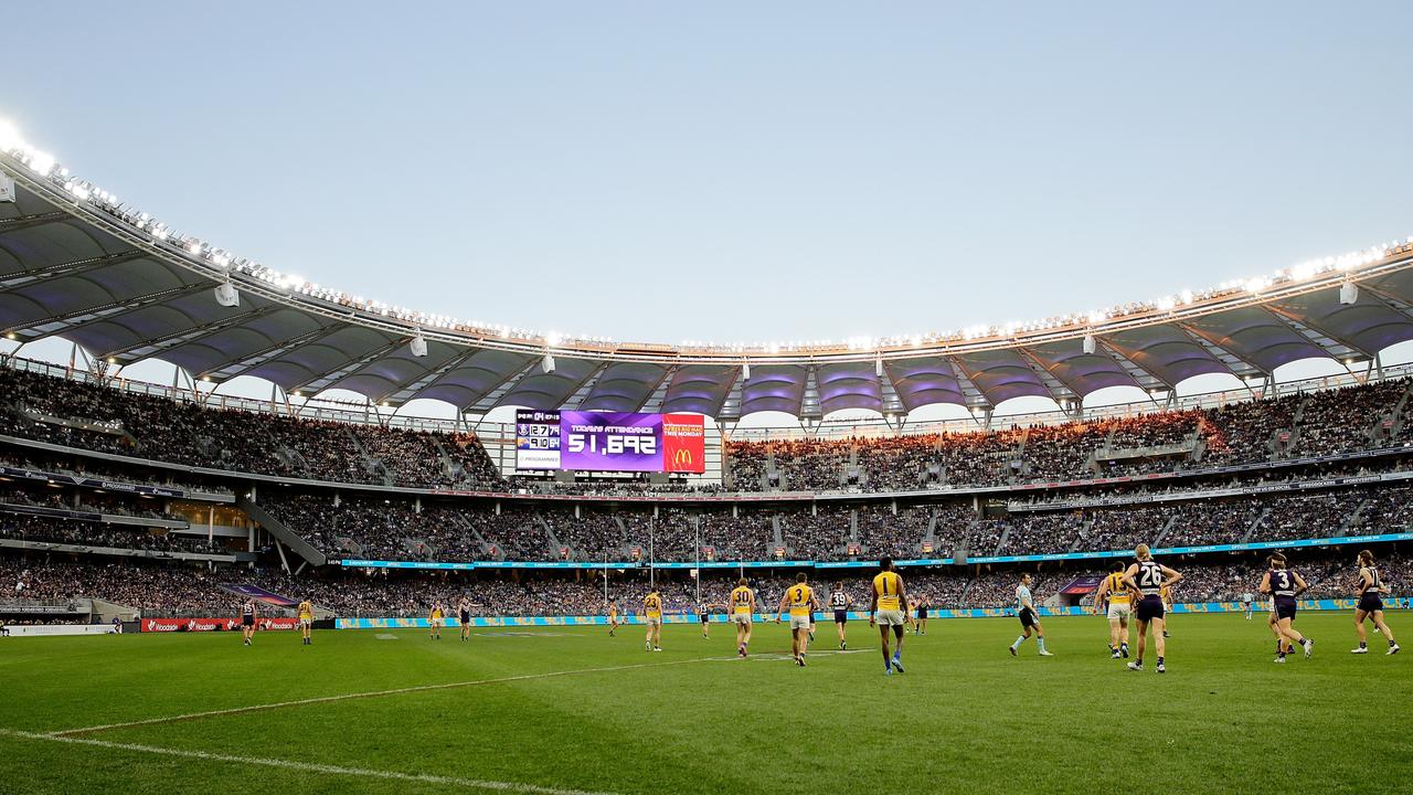 Optus Stadium will be officially confirmed as the host of the 2021 AFL Grand Final. (Photo by Will Russell/AFL Photos via Getty Images)