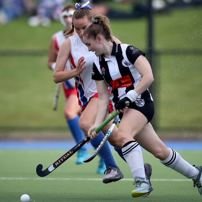 Port’s Jet Mallinson in control during the 2020 women’s Premier League hockey grand final against Adelaide. Picture: Dean Martin