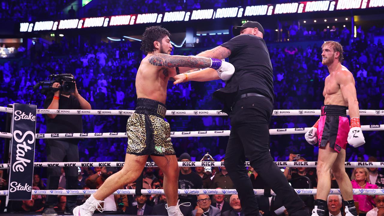 Danis threw more punches at security than Logan Paul. (Photo by Matt McNulty/Getty Images)