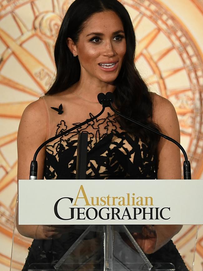 The Duchess of Sussex presented the Young Conservationist of the Year award. Picture: AAP