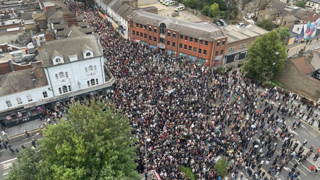 Tens of thousands of counter-protesters fill streets across UK