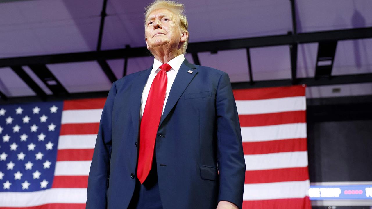 Republican presidential candidate, former U.S. President Donald Trump arrives to a campaign rally. Picture: Anna Moneymaker/Getty Images/AFP