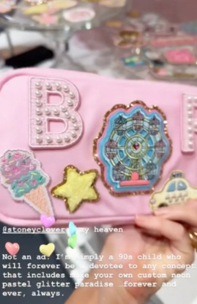 Blake Lively shows off the customised bag she had made at New York store Stoney Clover Lane. Picture: Instagram