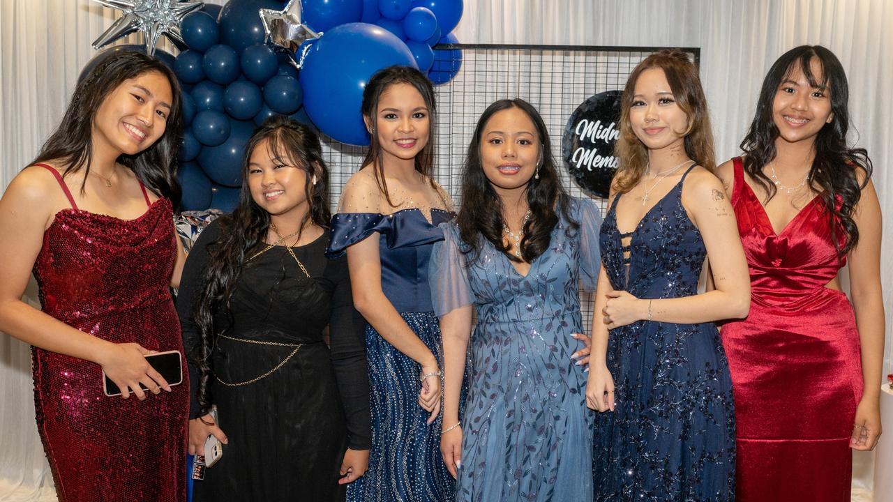 Michelle Butt, Nathalie Agbayani, Lindsay Pangilinan, Hymn Alimo-to, Sai Chuenjaidee and Janella Caldo at Mackay State High School, Mackay Turf Club Saturday 14 October 2023 Picture: Michaela Harlow