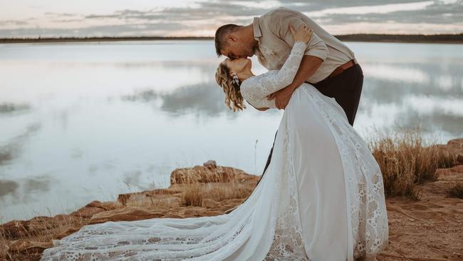 Emerald's Cassie and Jared Watene renewed their vows on Sunday, August 22, in an intimate ceremony at Emerald. Photo: Dux Till Dawn