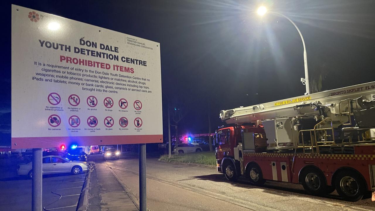 NT Police, firefighters and paramedics were called to a reported riot in which fires were lit at Don Dale Detention Centre on Wednesday, April 3. Picture: Zizi Averill