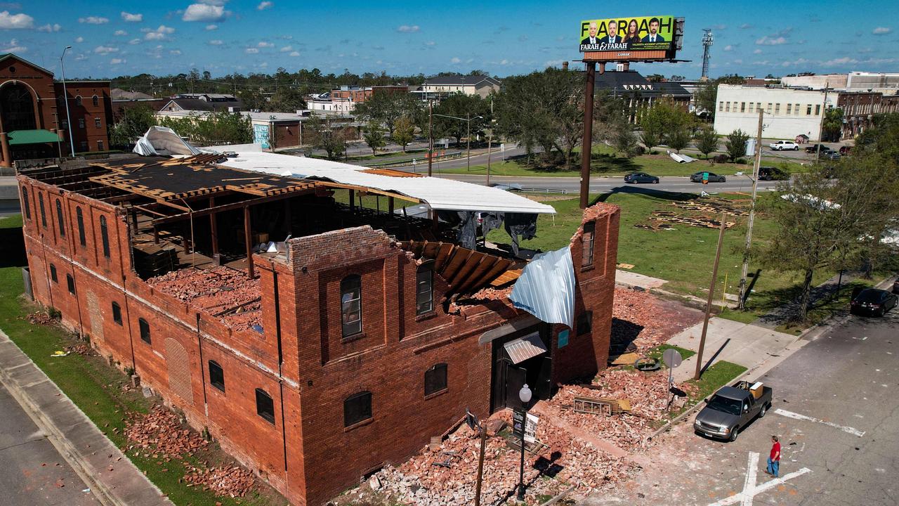 An aerial view of a damaged building in Valdosta, Georgia. Picture: John Falchetto / AFP