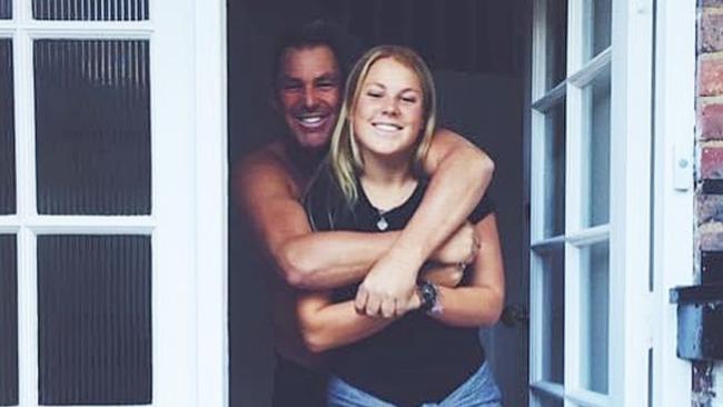 Shane Warne with his eldest daughter Brooke.