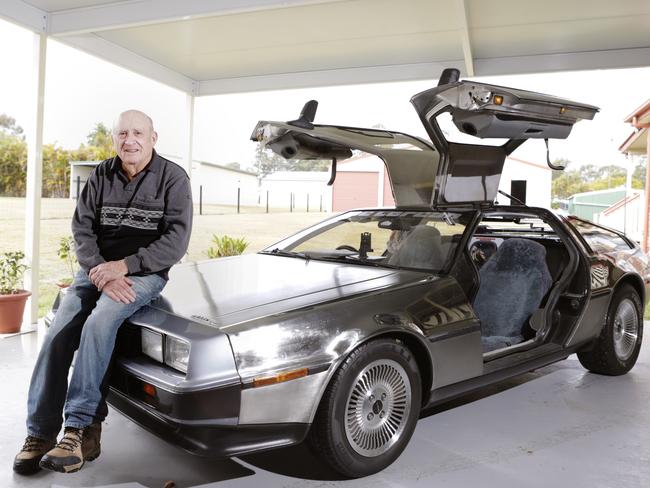 Lance Haslewood owns one of a handful of De Loreans in Queensland. Picture: AAP/ Megan Slade