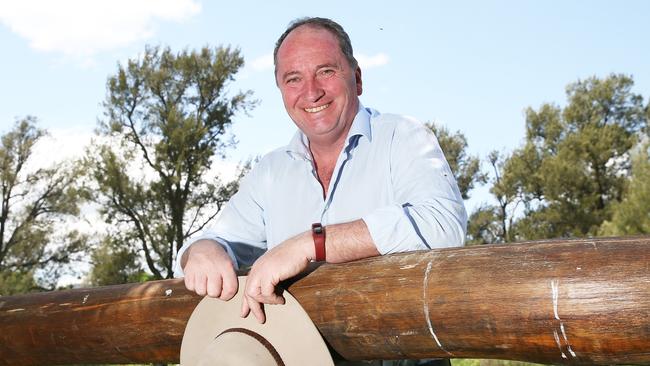 Barnaby Joyce at Bendemeer in the New England electorate. Picture: Peter Lorimer