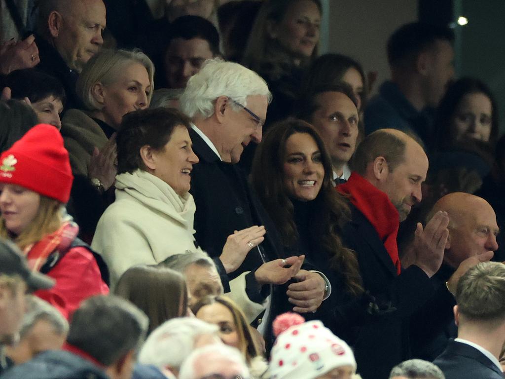 Catherine, Princess of Wales and William, Prince of Wales, are seen in attendance prior to the Guinness Six Nations 2025 match between Wales and England at Principality Stadium. Picture: David Rogers/Getty Images