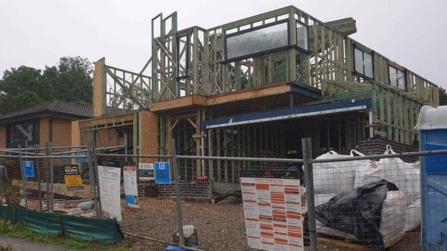 Two workers have been injured after a structural collapse at a building site in Kings Langley. Picture: Fire and Rescue NSW