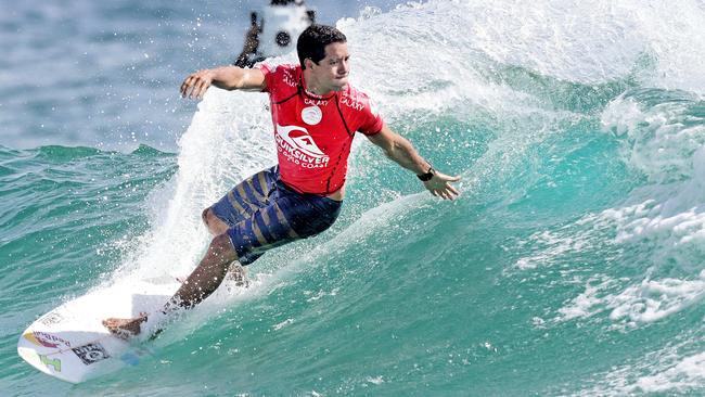 Brazilian surfer Adriano De Souza wins his round 2 heat. Picture: Luke Marsden.