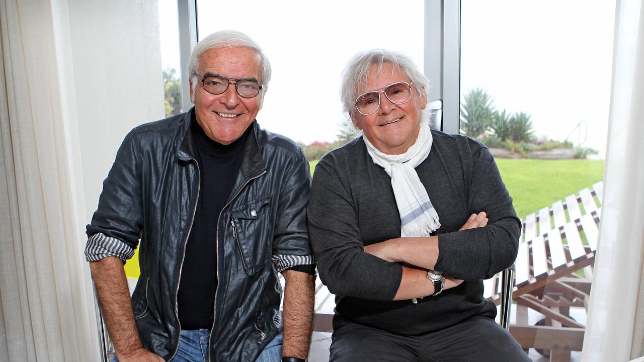 Fashion designer George Gross with Harry Watt pictured at their home in Henley Beach.