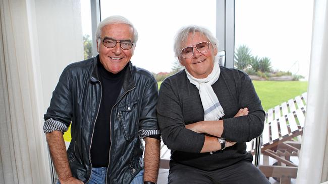Fashion designer George Gross with Harry Watt pictured at their home in Henley Beach.