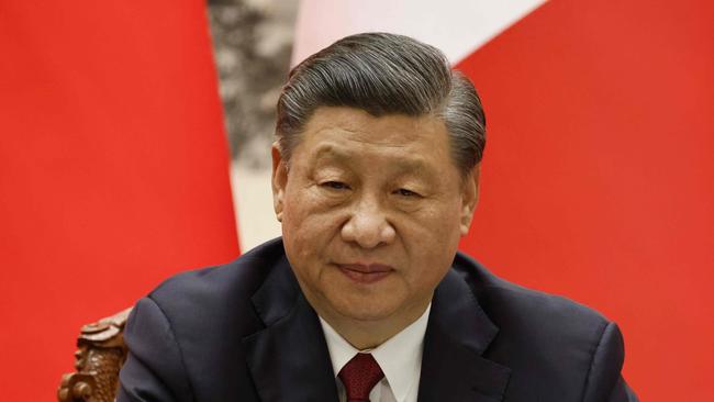 Chinaâs President Xi Jinping attends a joint press conference with French President Emmanuel Macron (not pictured) in Beijing on April 6, 2023. (Photo by LUDOVIC MARIN / AFP)