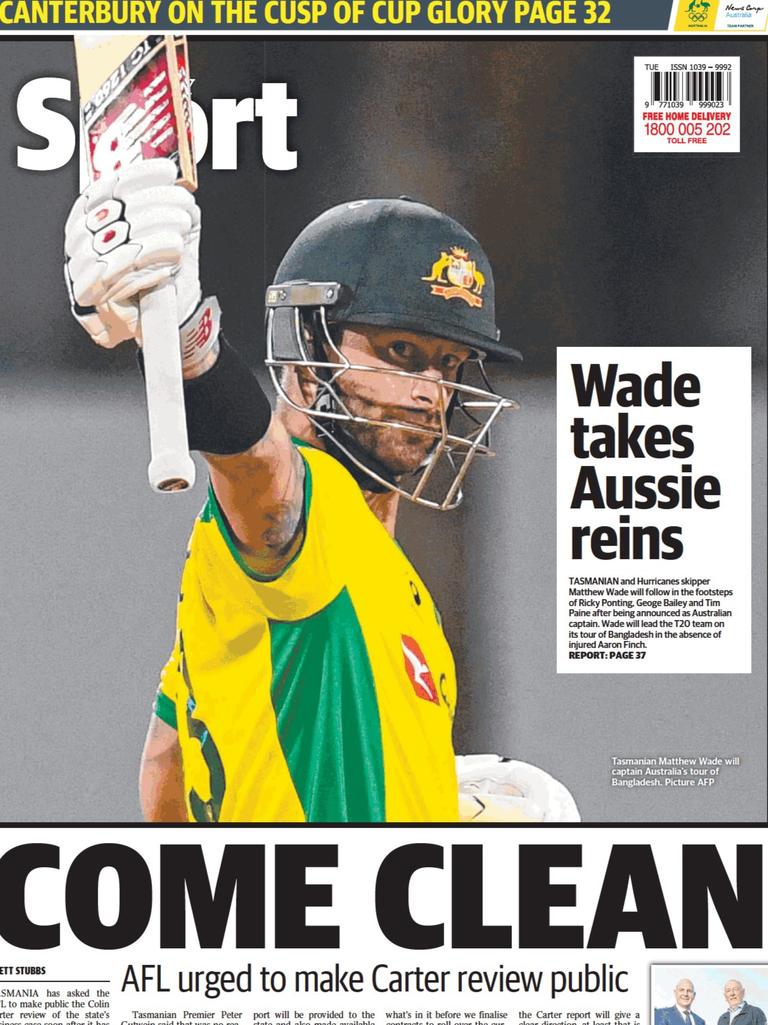 The Mercury’s back page, Tuesday August 3.